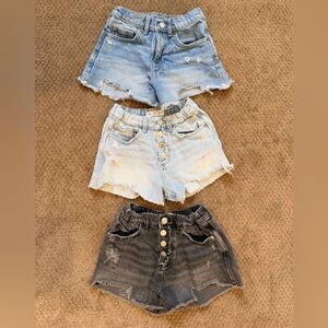 Triple Pack Zara Distressed Denim Shorts size 9